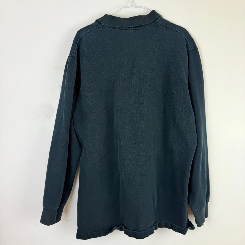 Vintage Polo by Ralph Lauren 90s Rugby Shirt Fleece-Lined Pullover Long Sleeve